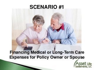 SCENARIO #1
Financing Medical or Long-Term Care
Expenses for Policy Owner or Spouse
 