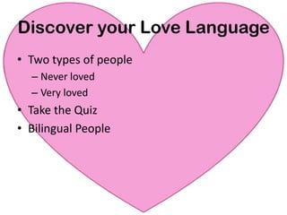 Why This is Important to MeI read the book by Gary Chapman