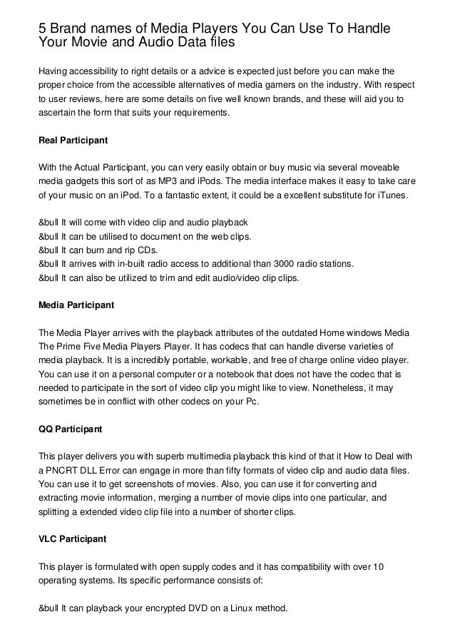 5 Brand names of Media Players You Can Use To Handle Your Movie and A…