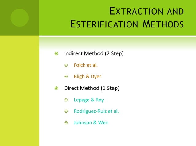 Five methods of transesterification | PPT