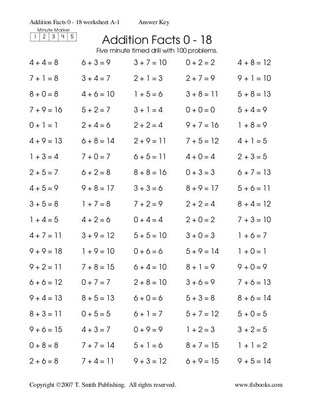 Fiveminutemathadditiondrills0 18 Fiveminutemathadditiondrills0 18