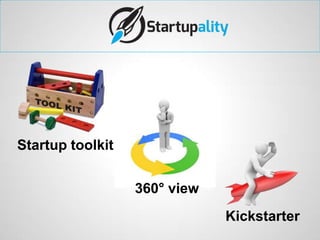 Startup toolkit


                  360° view
                              Kickstarter
 