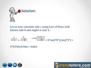 Five most comprehensive examples of triangle laws | PPTX