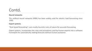 Five most used load forecasting models
