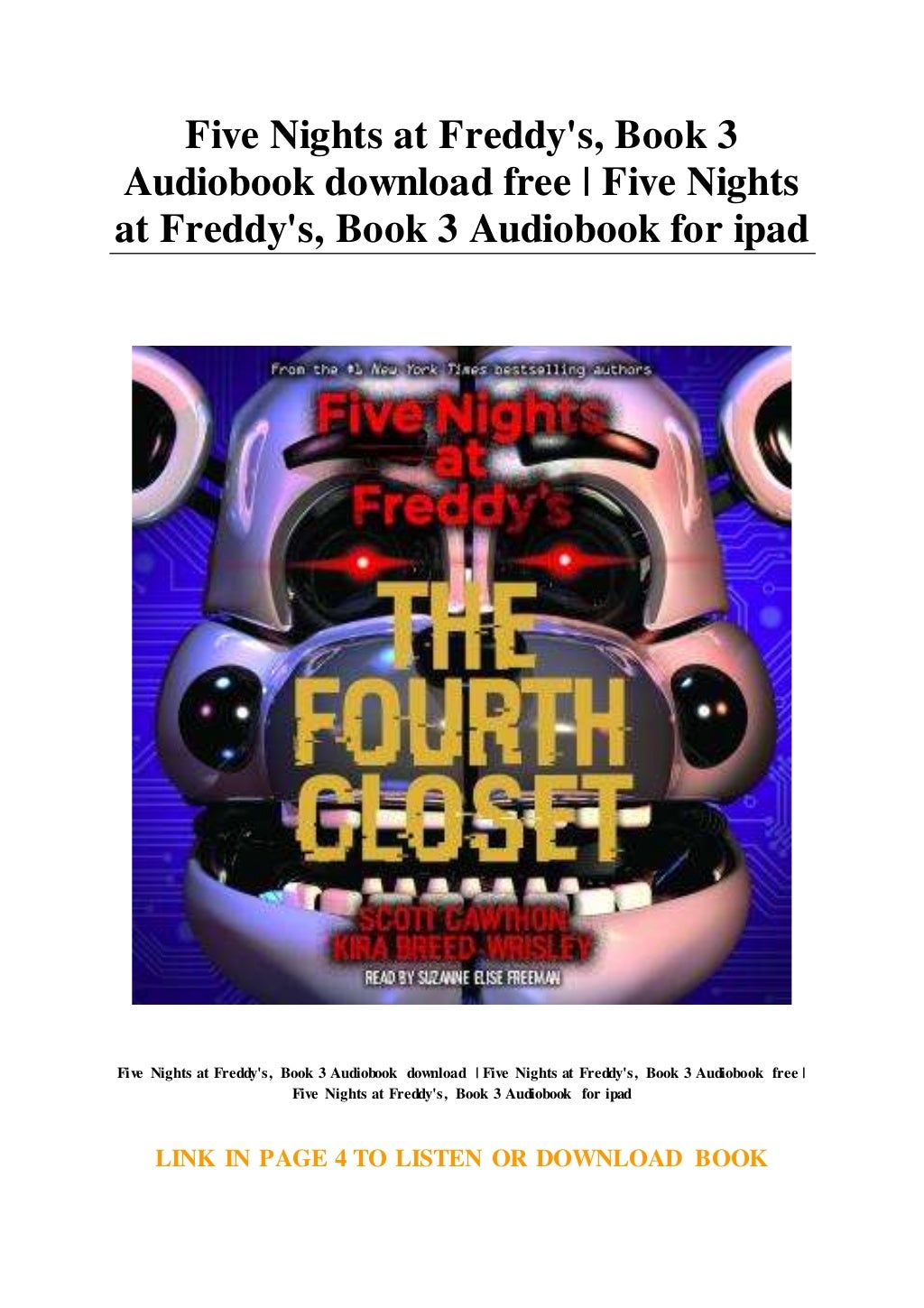 Five Nights at Freddy's... Book 3 Audiobook download free Five Nigh…