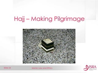 Islamic Law and Ethics 
Slide 24 
Hajj – Making Pilgrimage  