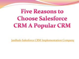 JanBask-Salesforce CRM Implementation Company
 