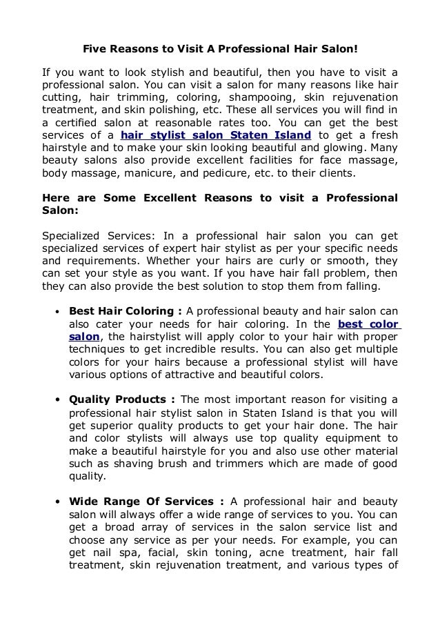 Five Reasons To Visit A Professional Hair Salon