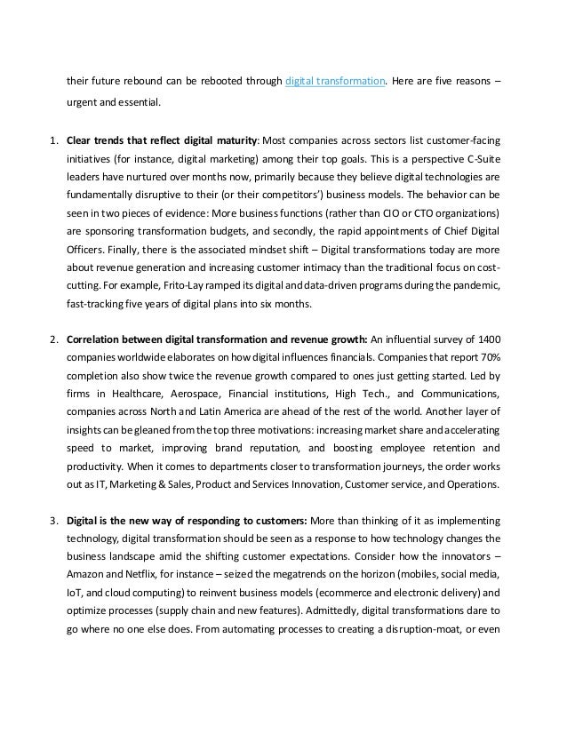 Five Reasons why Digital Transformation is Essential for Business ...