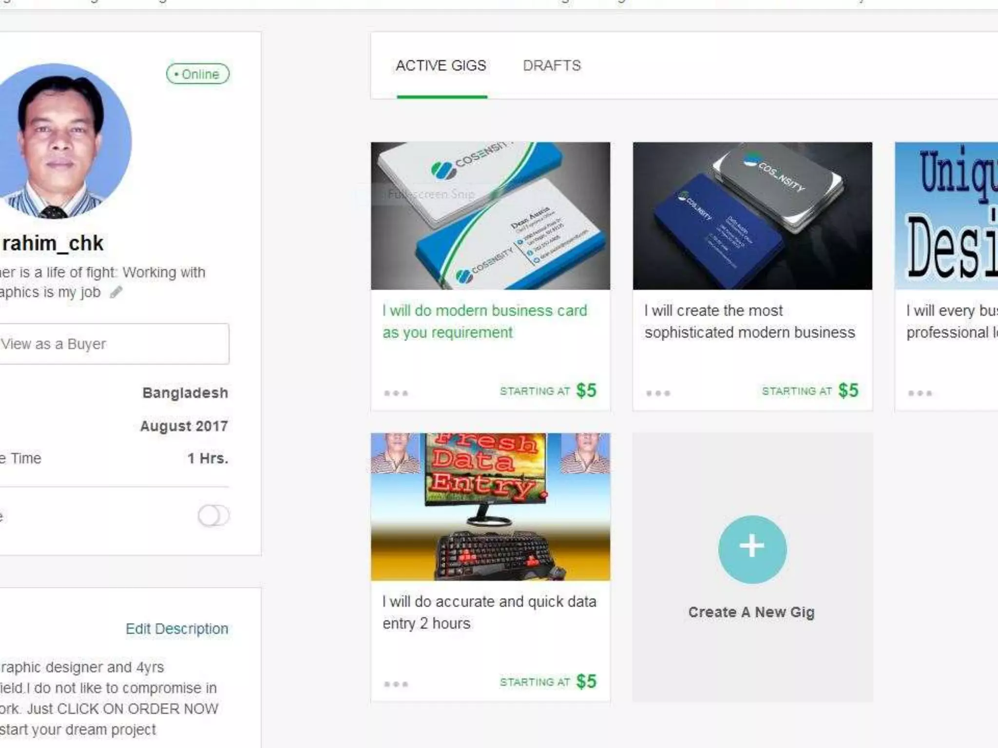 Rahim Fiverr gig presentation | PPT