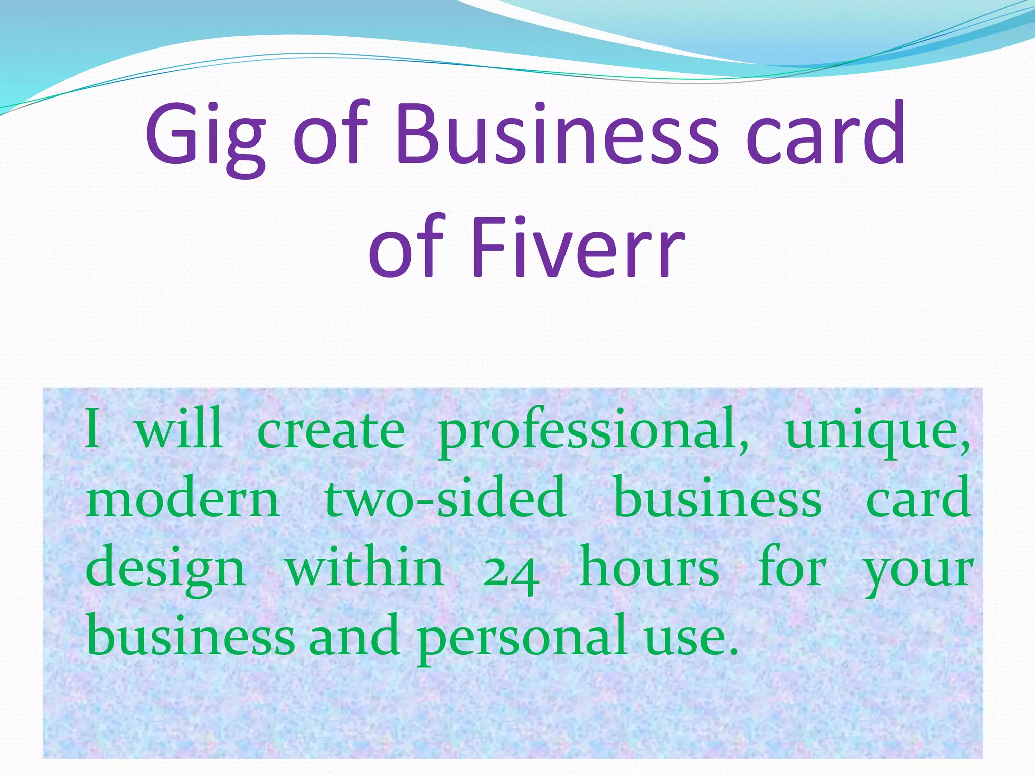 Rahim Fiverr gig presentation | PPT