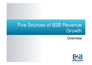 Five Sources of B2B Revenue
                     Growth
                    Overview
 