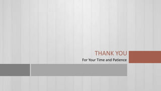 THANK YOU
For Your Time and Patience

 