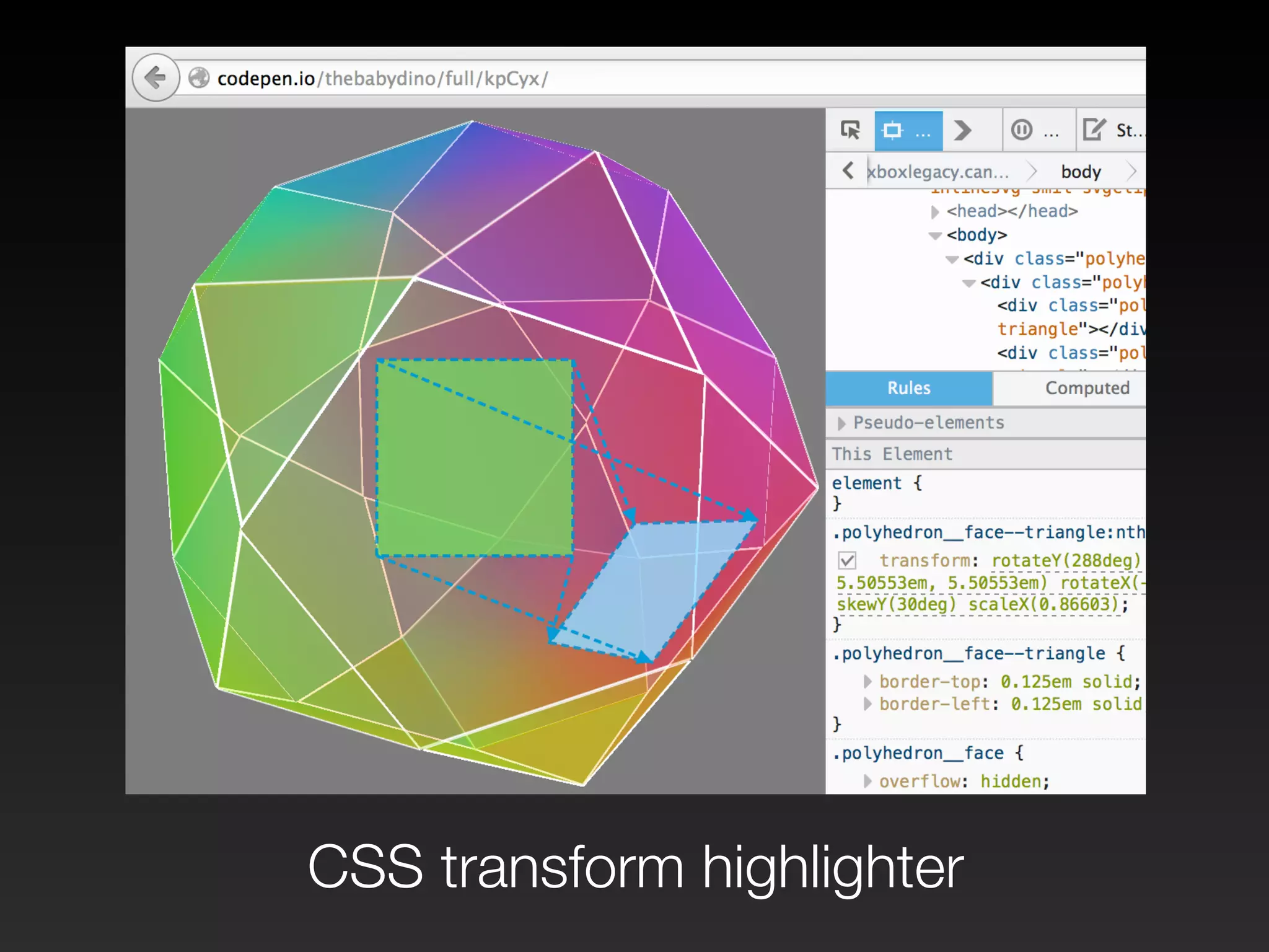CSS transform highlighter 
 