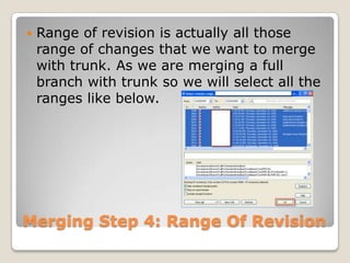 Five Steps To Svn Merging | PPTX | Technology & Computing