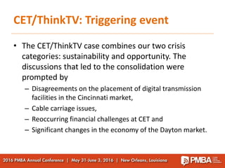 CET/ThinkTV: Outcomes
10 channels based
at WPTD/WPTO
 