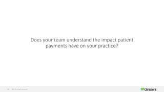 ©2019 All Rights Reserved33
Does your team understand the impact patient
payments have on your practice?
 