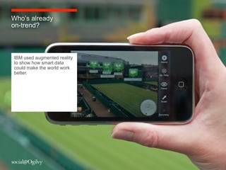 Who’s already
on-trend?



IBM used augmented reality
to show how smart data
could make the world work
better.
 