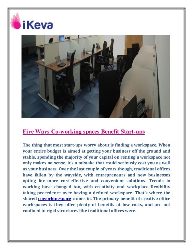 Five Ways Coworking spaces Benefit Startups ikeva