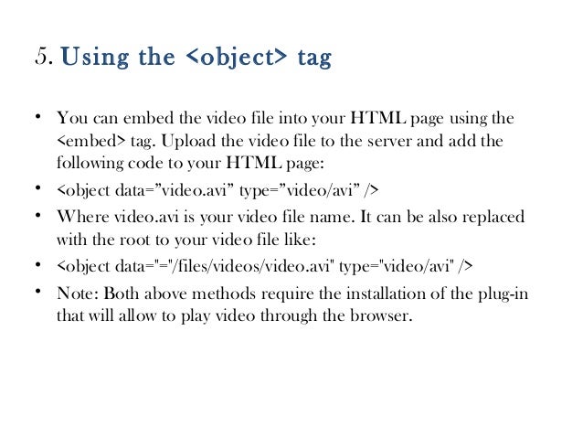 Five ways to embed video in html
