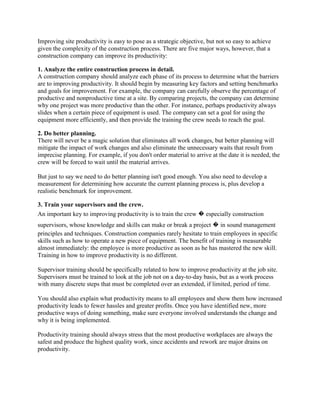 Five ways to improve productivity at the construction site