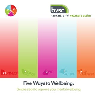 Five Ways to Wellbeing:
Simple steps to improve your mental wellbeing
 