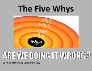 The Five Whys
By Mike Rother and Constantin May
 