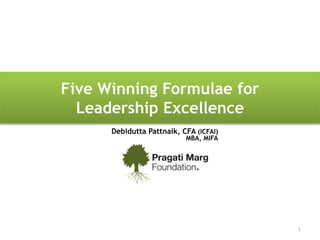 The Winning Formulae for
Leadership Excellence
1
Debidutta Pattnaik, CFA (ICFAI)
MBA, MIFA
 