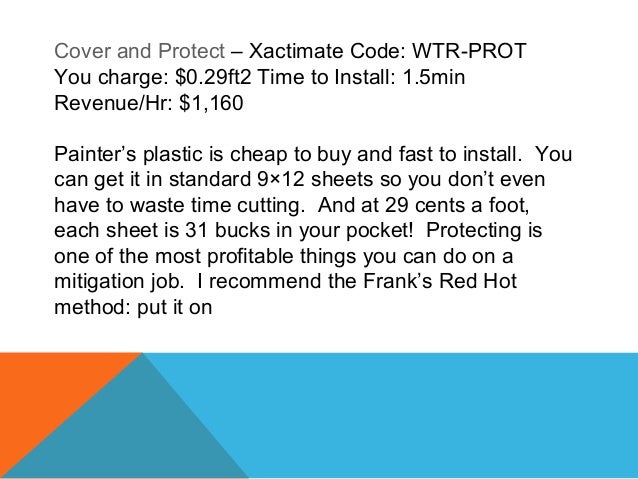 $1,000 An Hour: Five Xactimate Codes for Water Damage Success