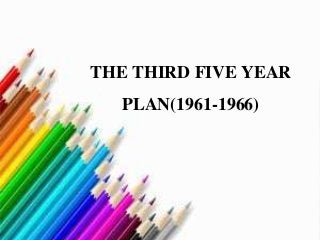 THE THIRD FIVE YEAR
PLAN(1961-1966)
 