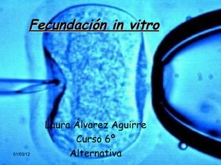 Fecundación in vitro Laura Álvarez Aguirre Curso 6º Alternativa 
