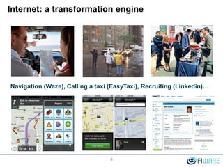 Internet: a transformation engine
6
Navigation (Waze), Calling a taxi (EasyTaxi), Recruiting (Linkedin)…
 