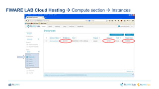 FIWARE LAB Cloud Hosting  Compute section  Instances 
 