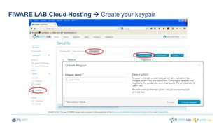 FIWARE LAB Cloud Hosting  Create your keypair 
 