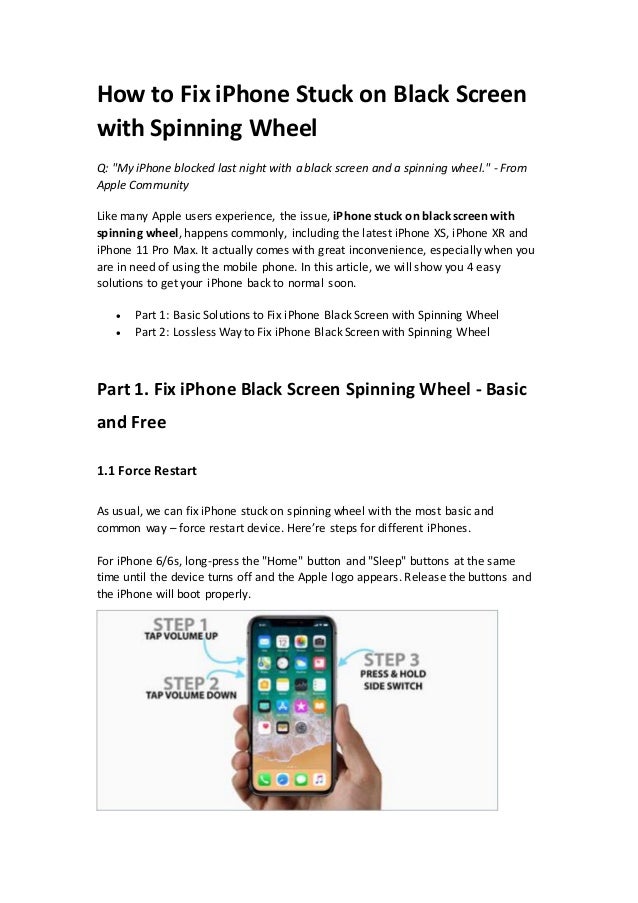 Tips to iPhone Stuck on Black Screen with Spinning Wheel