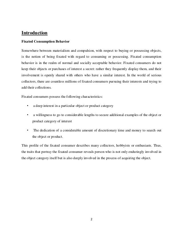 Fixated consumption behavior final