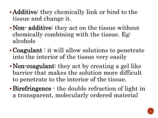 Fixation & fixatives in histopathology, dr naveen reddy | PPTX