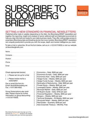 London Dine & Wine- A Bloomberg Brief Special Supplement 