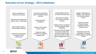 36
Additional market
transaction to hedge NL
longevity risk
Distribution strengthened
by addition of key
partnerships
Sale of Czech pension
fund & Positive Solutions
Partnership with Santander
started; Unnim, CAM ended
Execution of our strategy – 2013 milestones
Add-on acquisitions in
Romania and Ukraine
Creation of US shared
service center
Numerous external awards:
DC pension leader (US)
E-business leader (India)
Service innovation (China)
Best mortgage lender (NL)
Getting closer to customers
through expanded digital
capabilities
Introduction of simpler,
more customer-friendly
products
Implementation and roll-
out of Net Promoter Score
Employees across the
organization connected
through globally integrated
intranet
Strong growth for
UK platform
Conversion of preferred
shares, simplifying capital
structure
Customer License
Program helping
employees embrace
customer focus
Engage all employees in
strategy - 88% response
rate global employee
survey
 