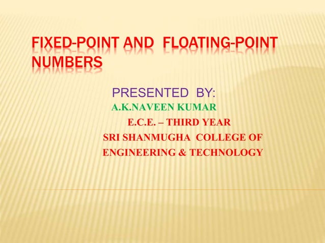 Fixed point and floating-point numbers | PPSX | Computing | Technology ...