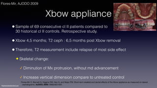 ©sylvainchamberland.com
Xbow appliance
•Sample of 69 consecutive cl II patients compared to  
30 historical cl II controls...