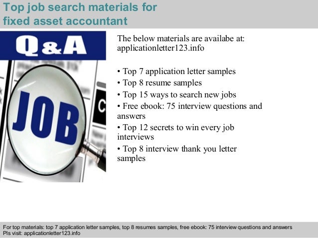 Fixed asset accountant application letter