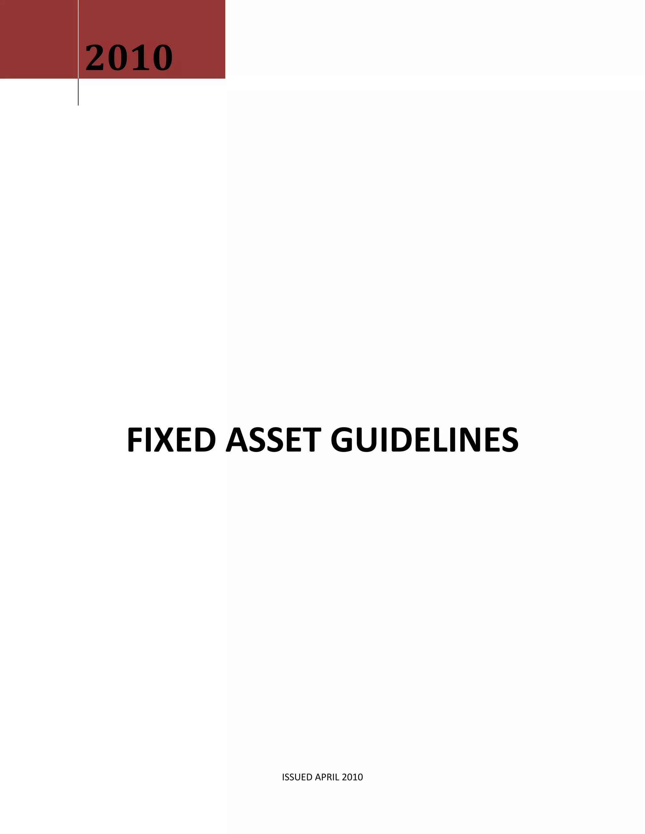 Fixed asset report PDF