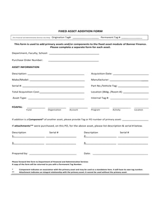 Fixed asset report | PDF