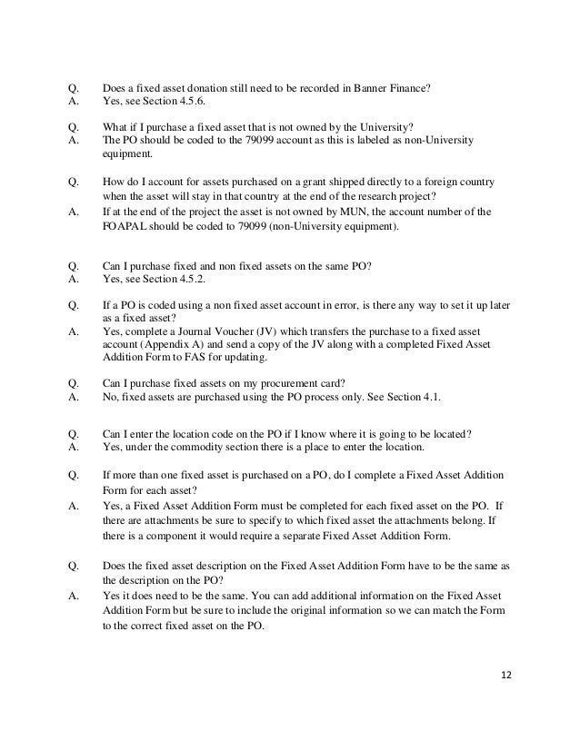 Fixed Asset Report