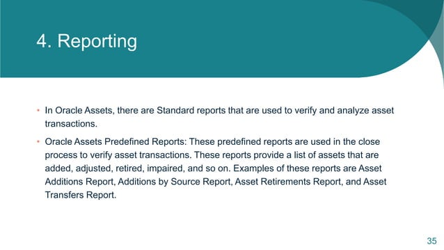 Overview to the Oracle Fixed Assets Module | PPTX