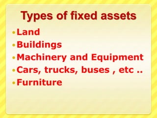 Fixed assets and depreciation methods | PPTX