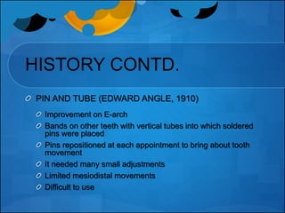 Pin Tube Tooth Fixed orthodontic appliances | PPTX