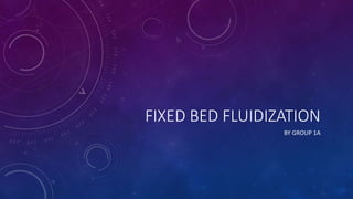 FIXED BED FLUIDIZATION
BY GROUP 1A
 