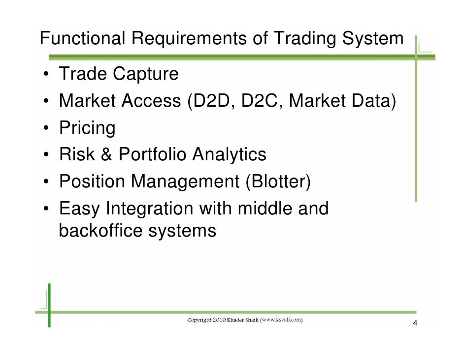 Fixed Income Trading System Architecture